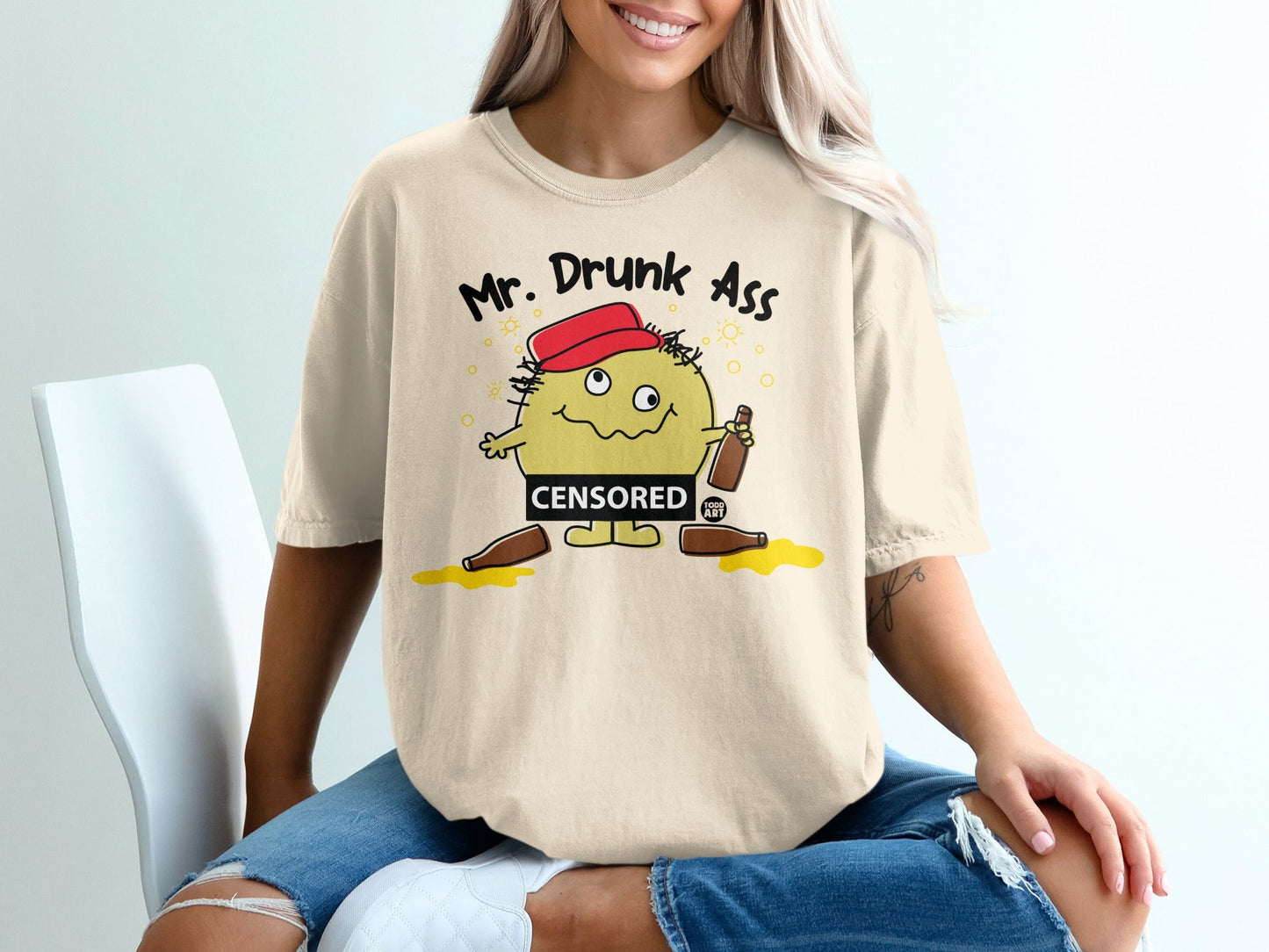 Mr Drunk Ass Censored Humorous Graphic Tee