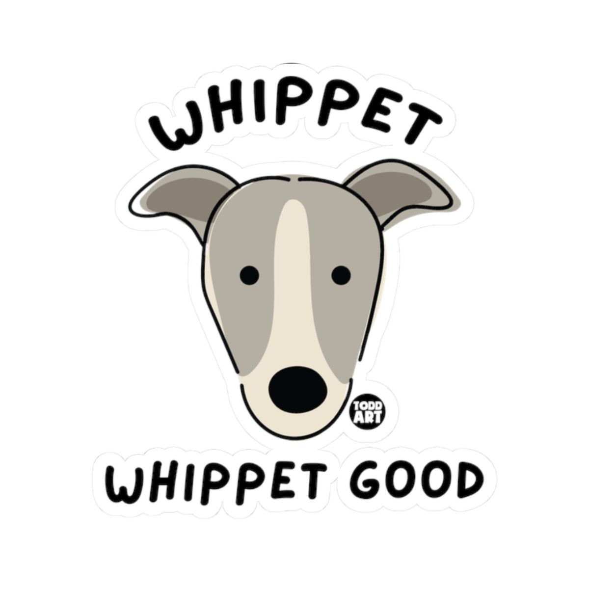 Whippet GoodTodd Art Sticker