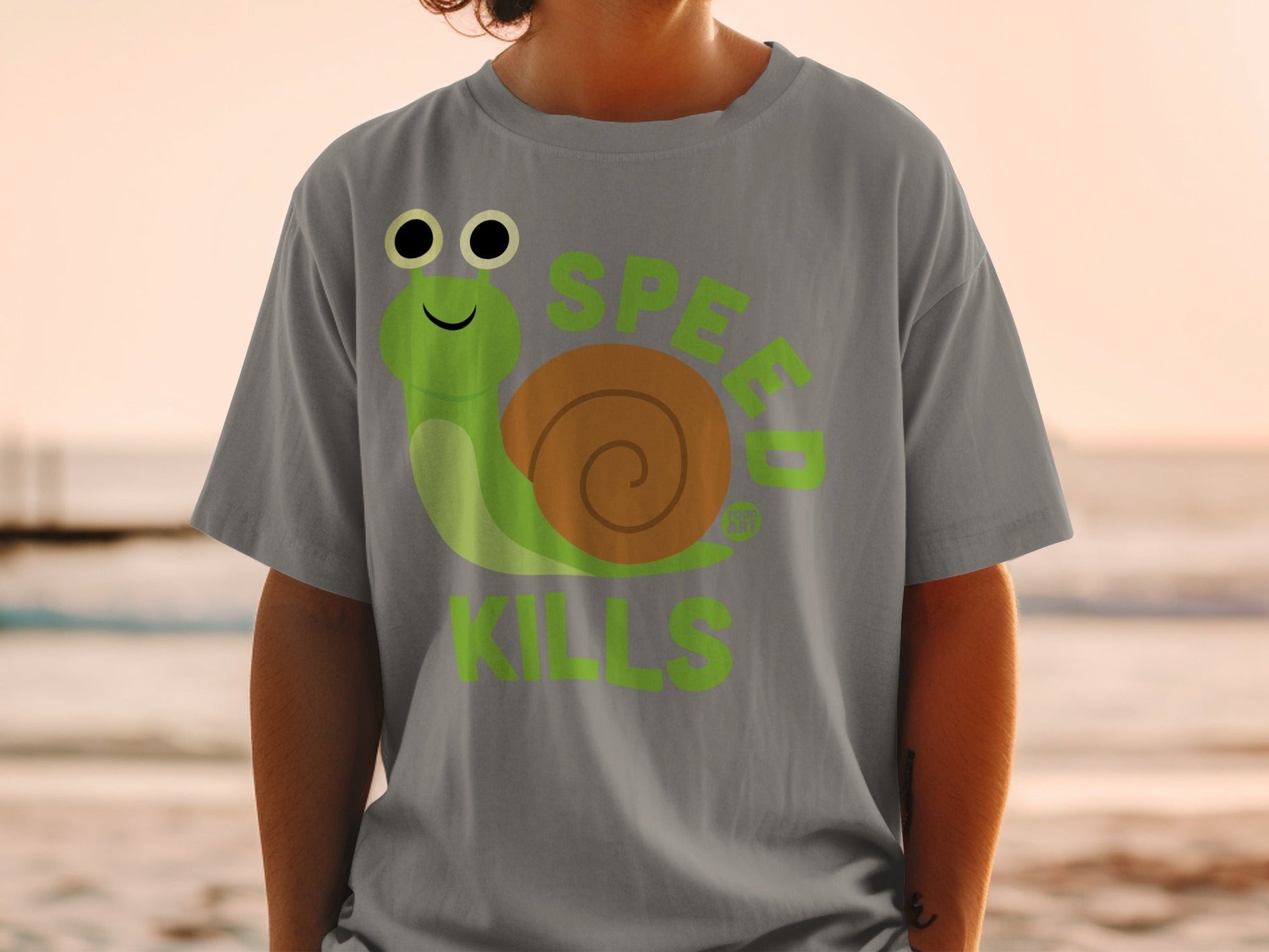 Speed Kills Funny Snail Graphic T-Shirt