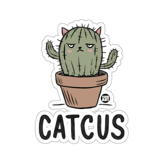 Todd Art Grumpy Catcus Cartoon Cactus Pot 
