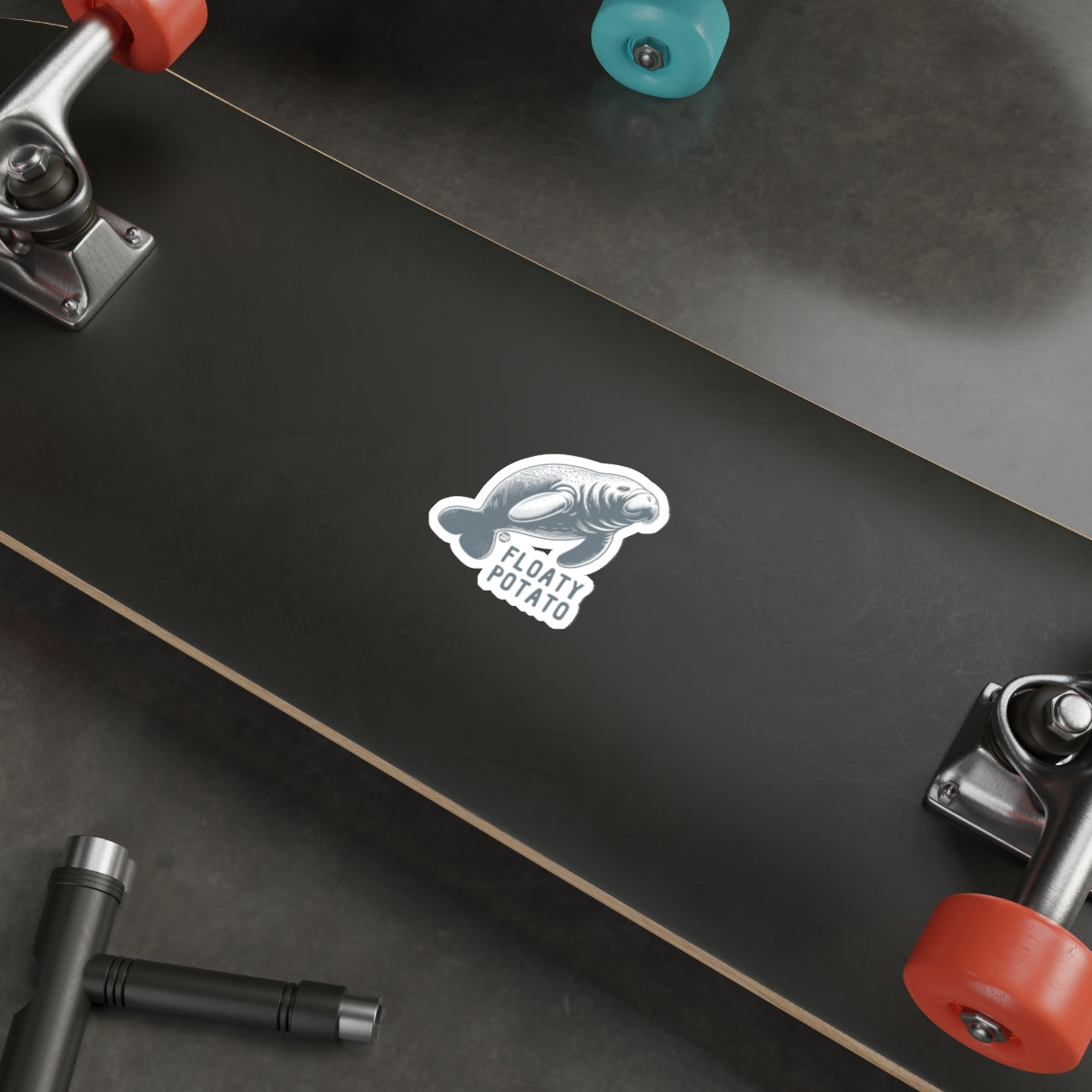 Floaty Potato Skateboard with Unique Manatee Design