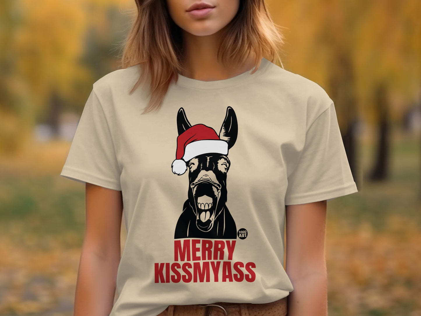 Merry Kissmyass Fun Graphic Tee Shirt