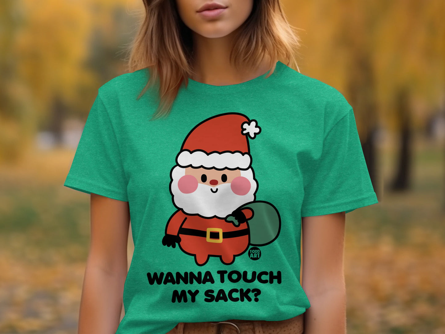 Wanna Touch My Sack Santa T-shirt for Christmas