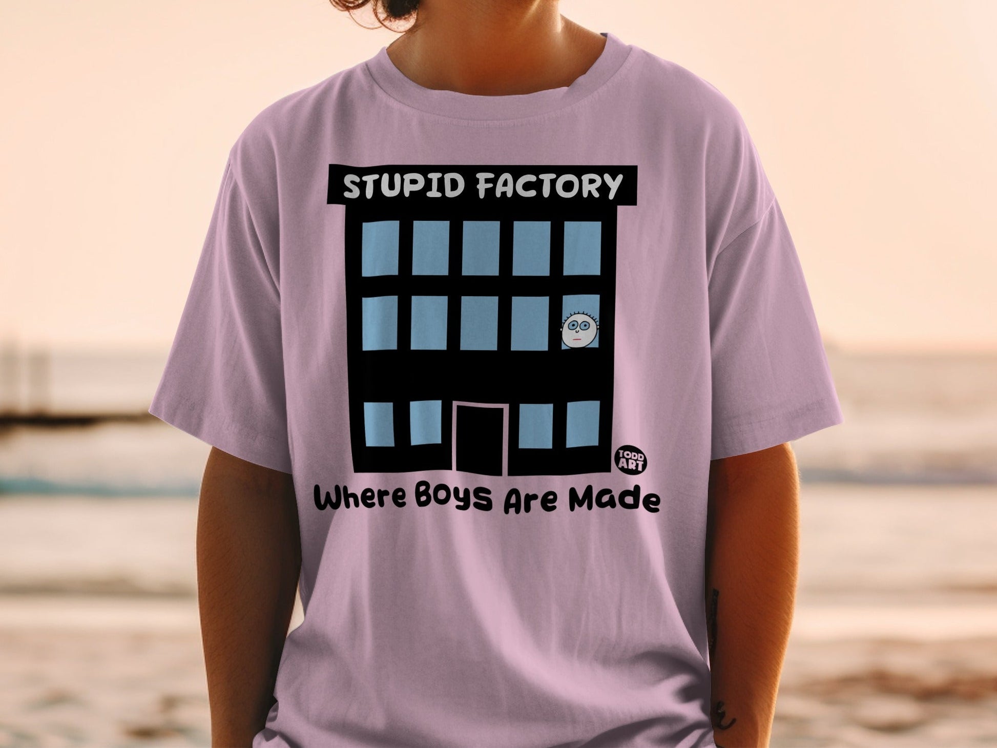 Stupid Factory Where Boys Are Made Graphic T-Shirt