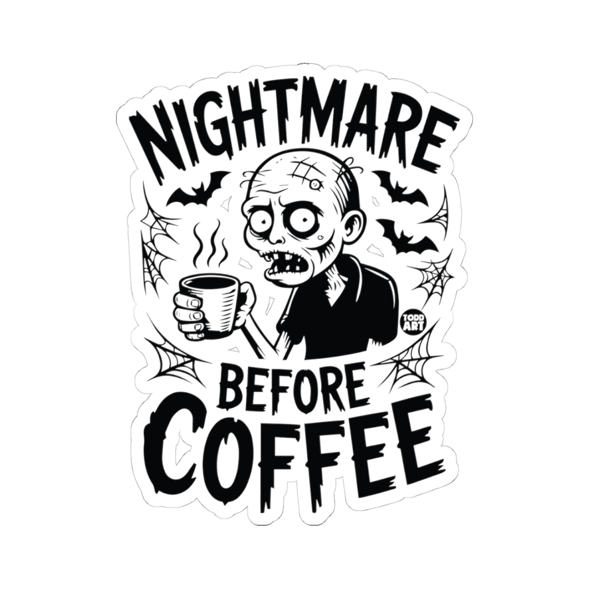 Coffee ZombieTodd Art Sticker