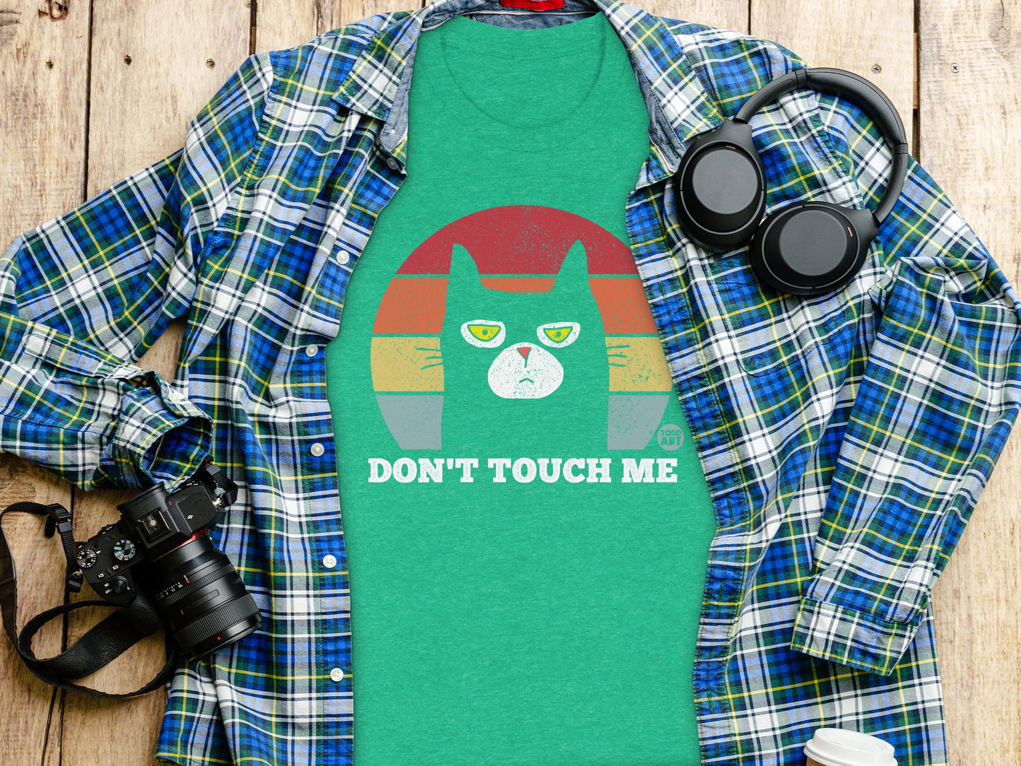 Don't Touch Me Graphic Cat T-Shirt Retro Style Design