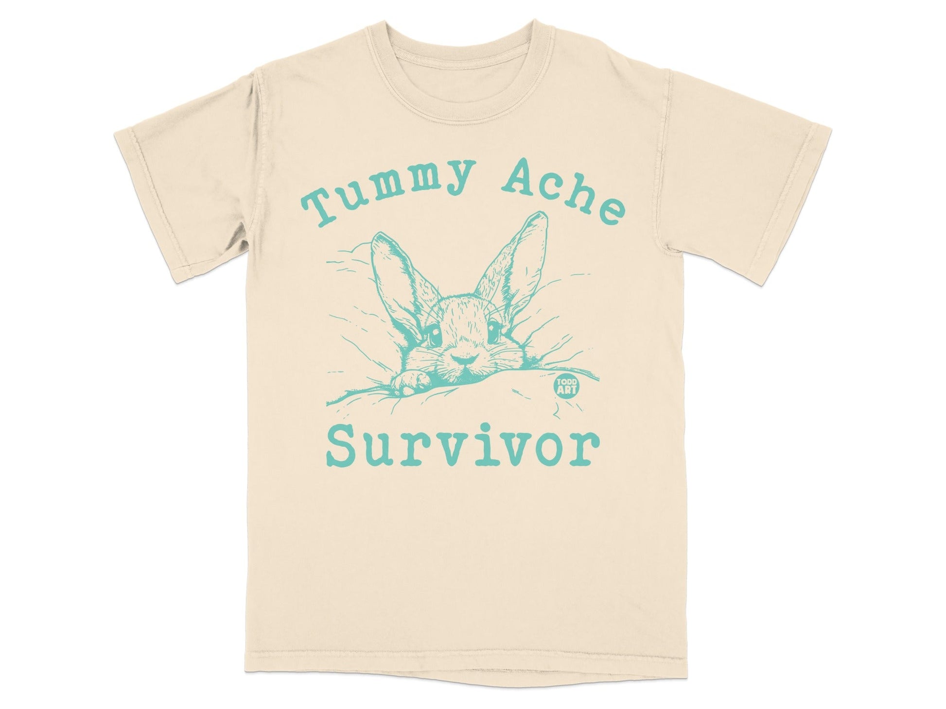 Tummy Ache Survivor Cute Bunny Graphic T-Shirt