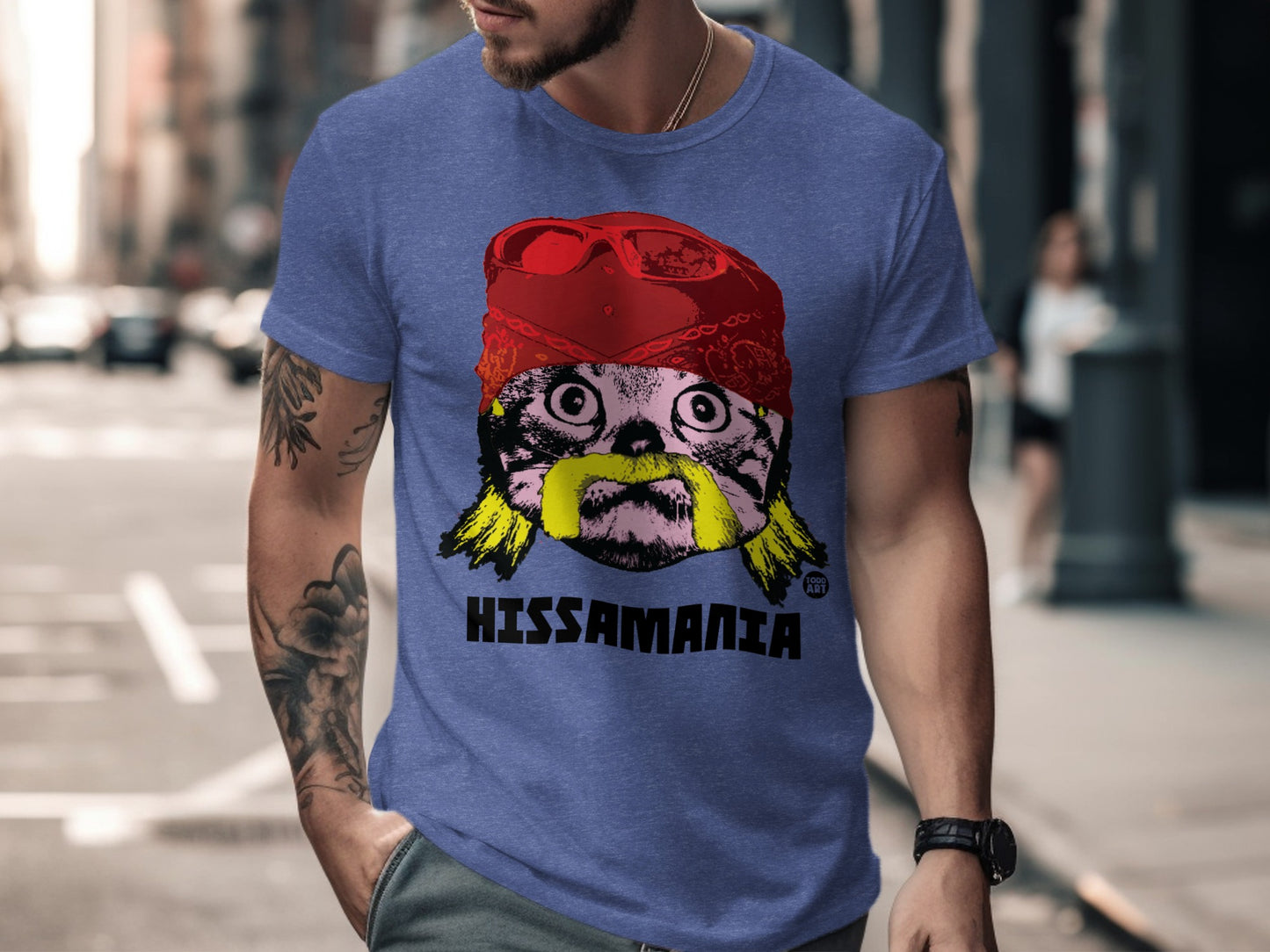 Hissamania Cat Graphic Art T-shirt Urban Streetwear