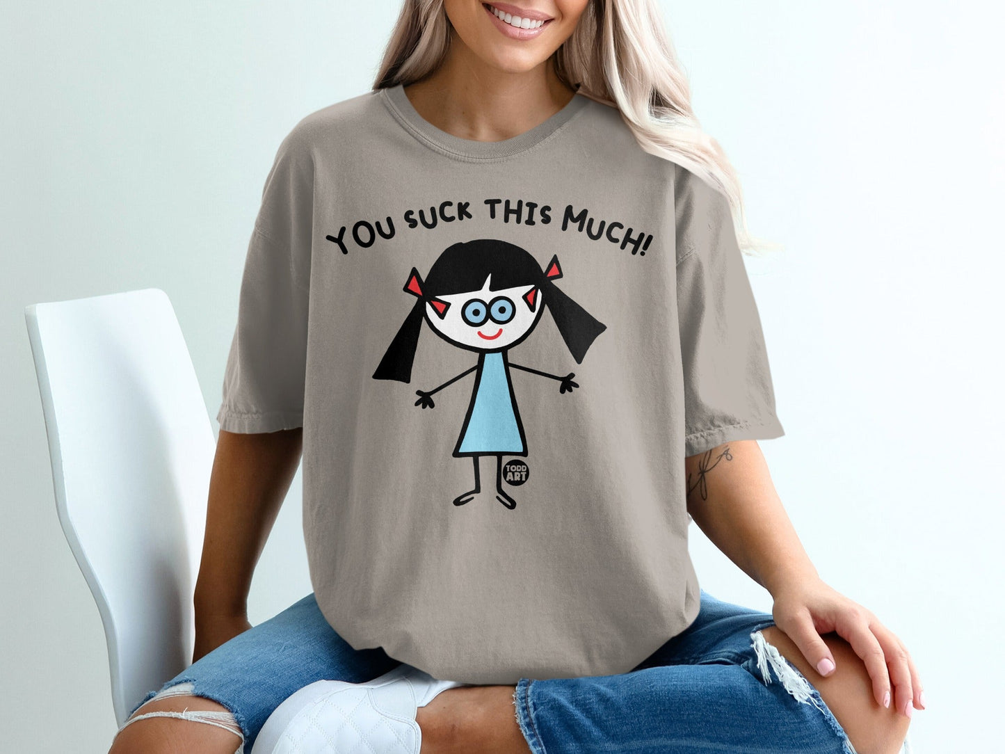 You Suck This Much Funny Cartoon Graphic T-shirt