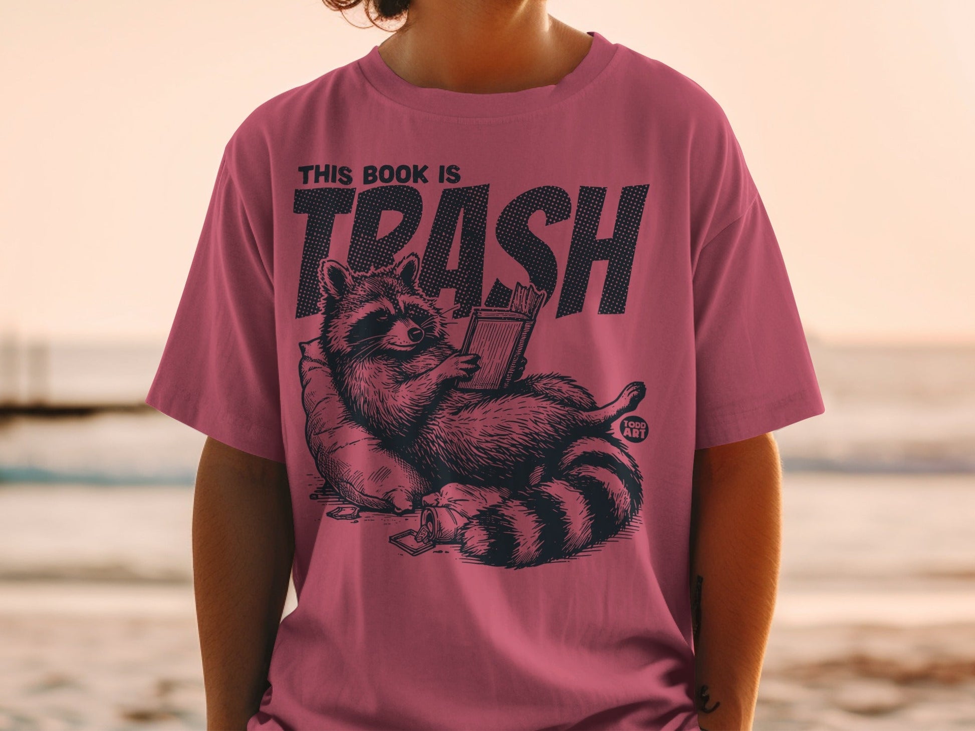 This Book is Trash Graphic Raccoon T-Shirt
