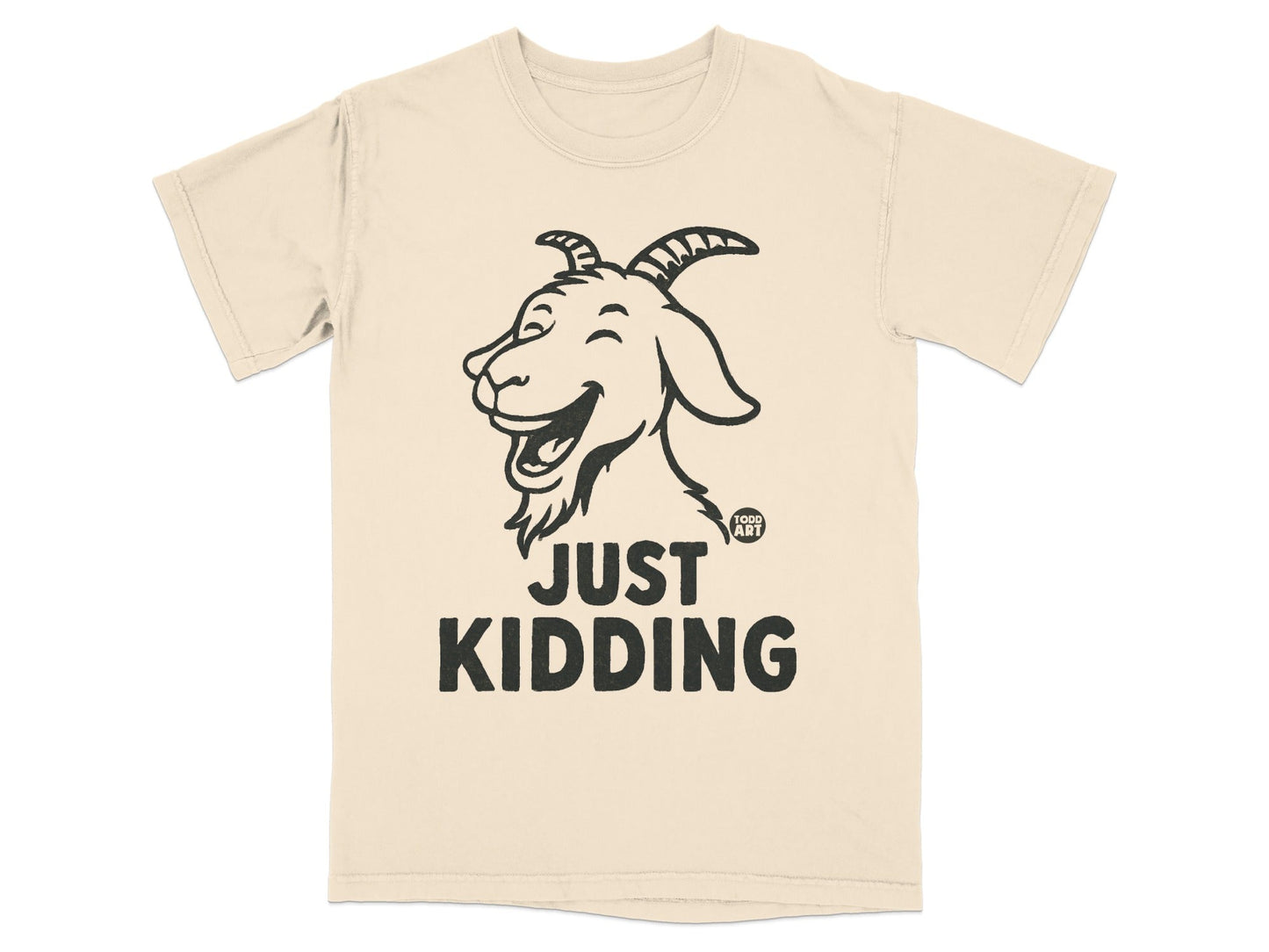 Just Kidding Goat Graphic Tee Humorous T-Shirt