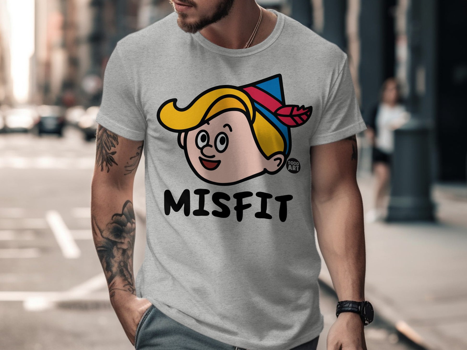 Misfit Cartoon Character Graphic T-Shirt