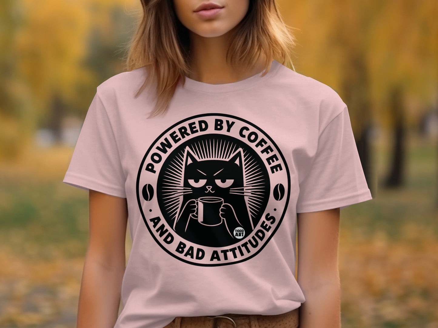 Powered By Coffee And Bad Attitudes T-Shirt