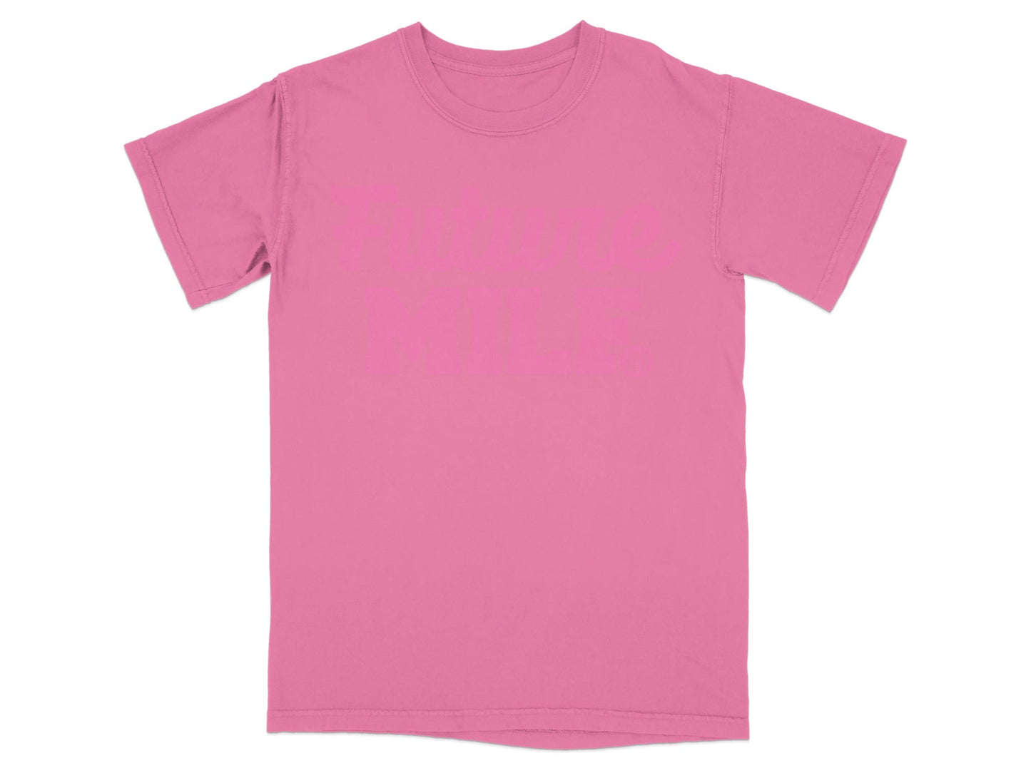 Pink T-shirt with Subtle Futuro MILF Text Detail