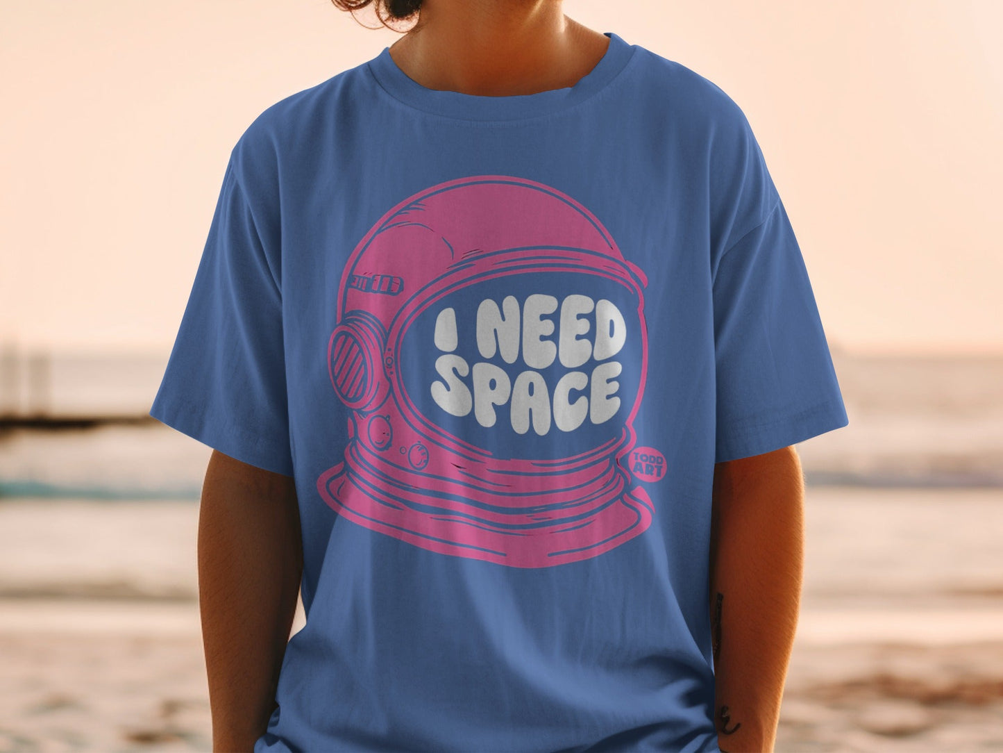 I Need Space Astronaut Helmet Graphic T-shirt
