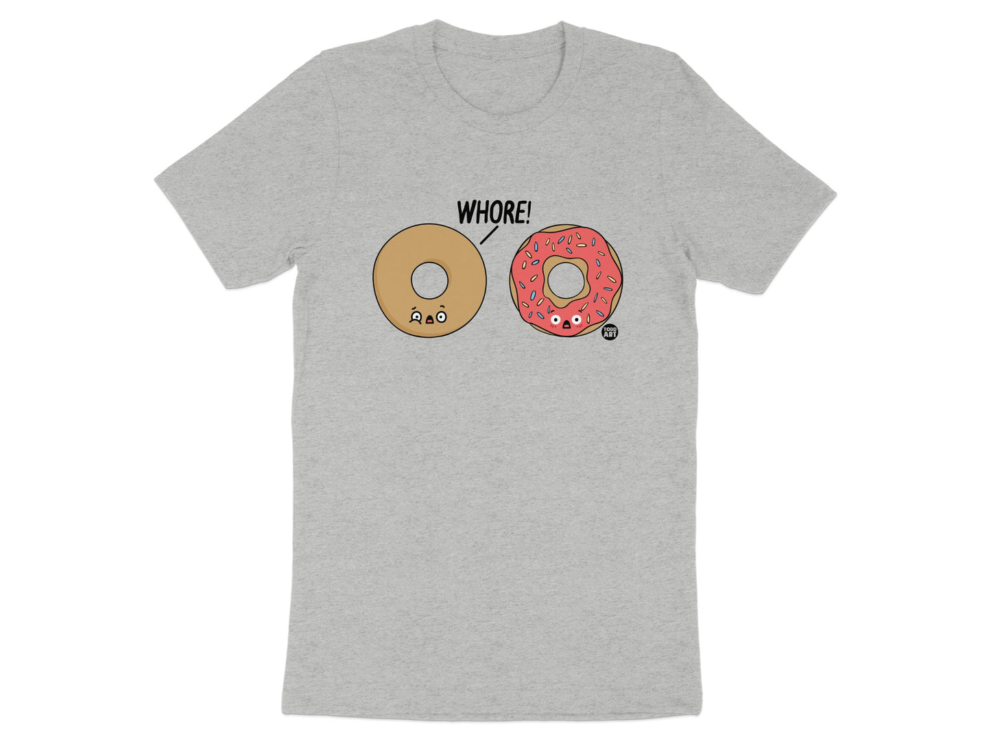 Funny Donut Character Graphic Tee Shirt Novelty Top