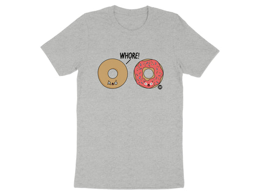 Funny Donut Character Graphic Tee Shirt Novelty Top