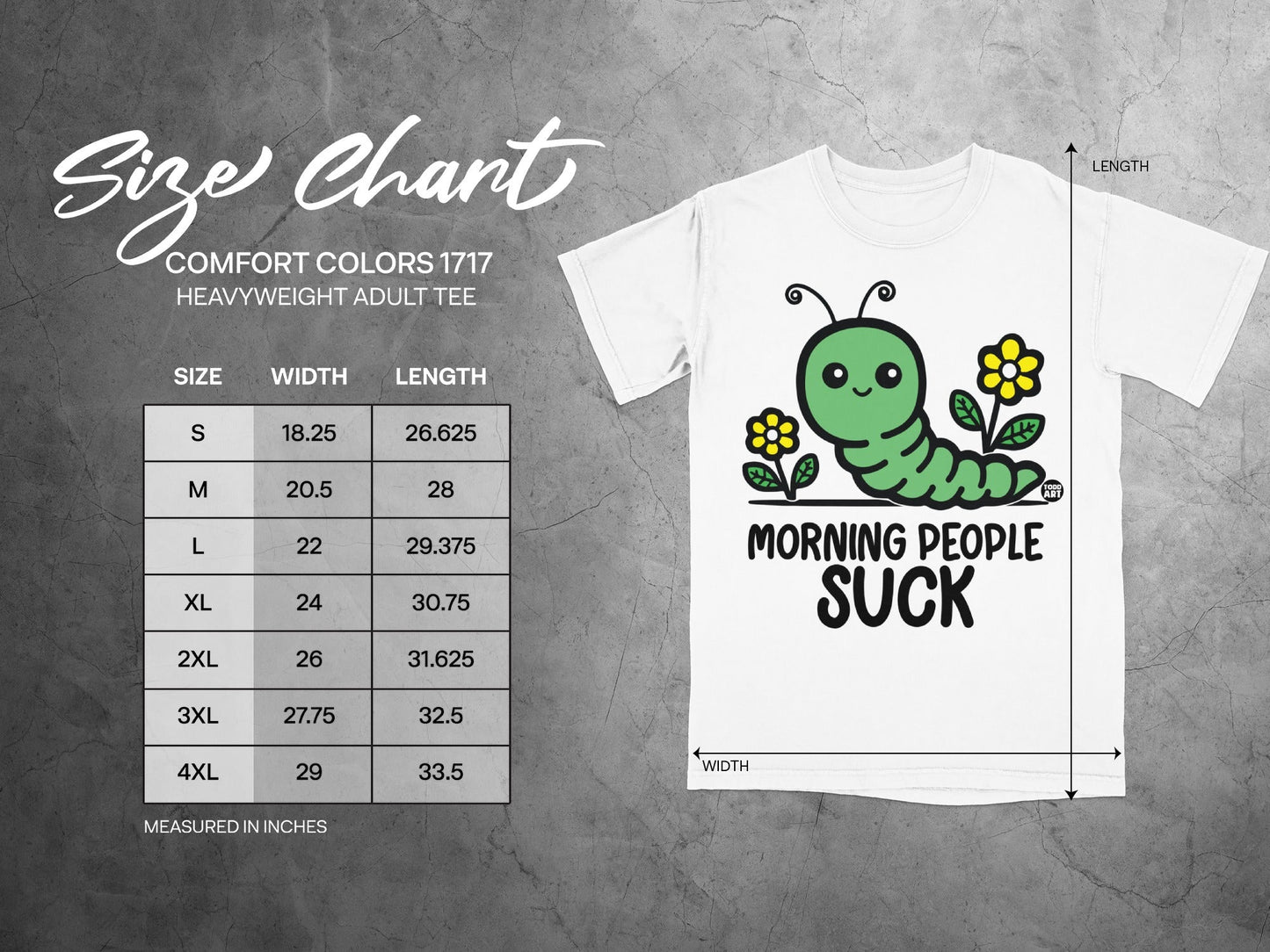 Morning People Suck Cute Caterpillar Adult Tee