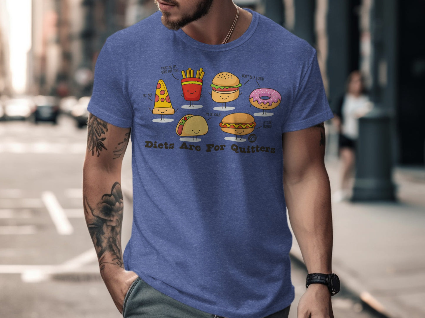 Diets Are For Quitters Funny Food Graphic T-Shirt