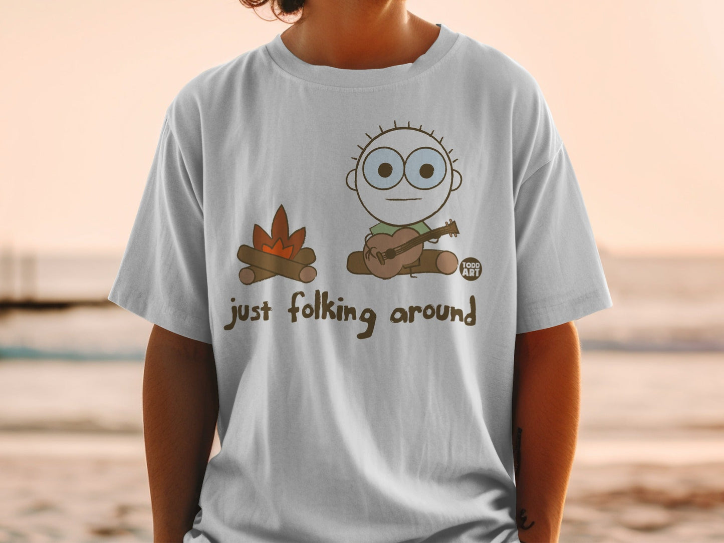 Just Folking Around Todd Art Graphic Tee Shirt