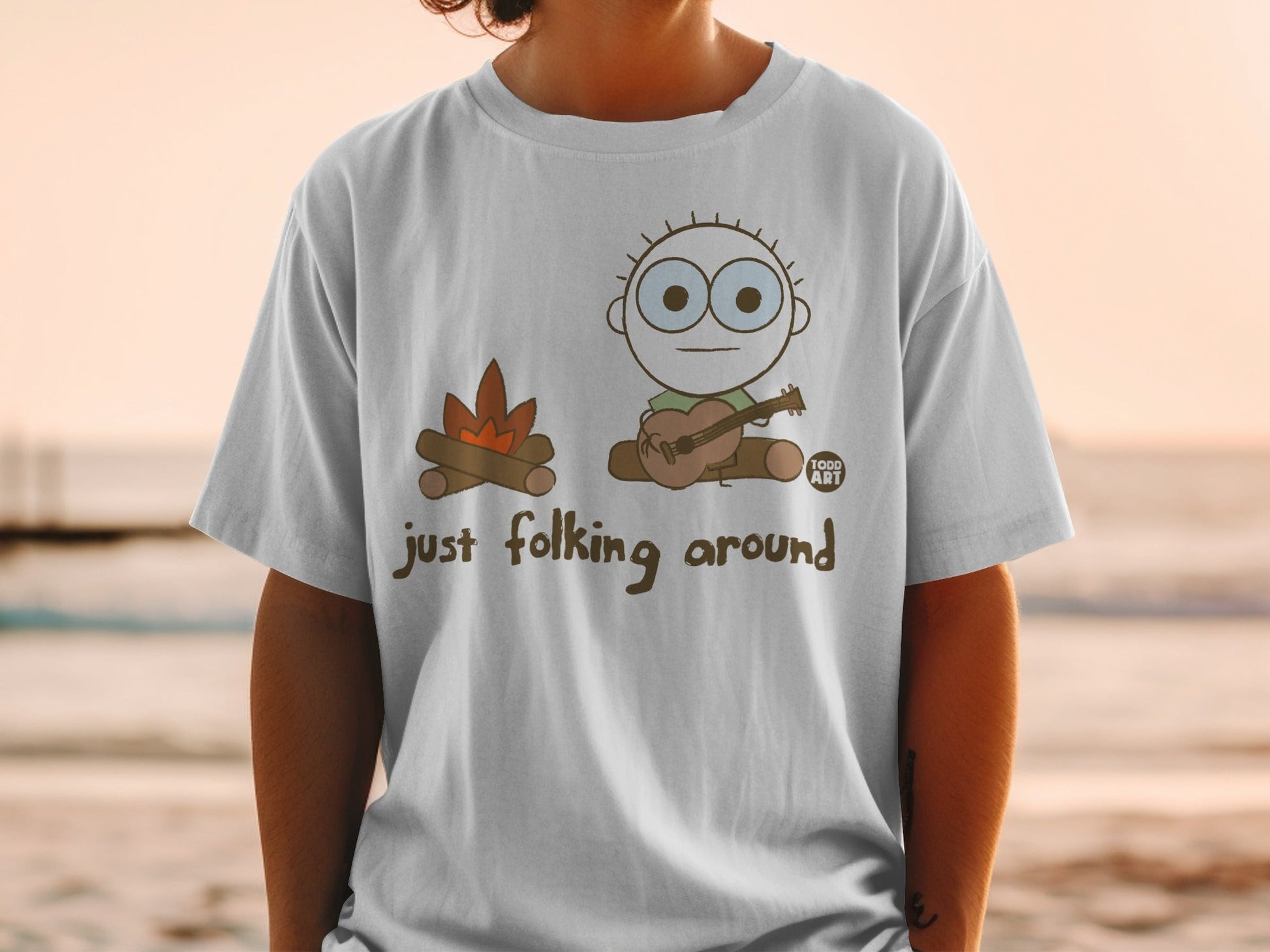 Just Folking Around Todd Art Graphic Tee Shirt