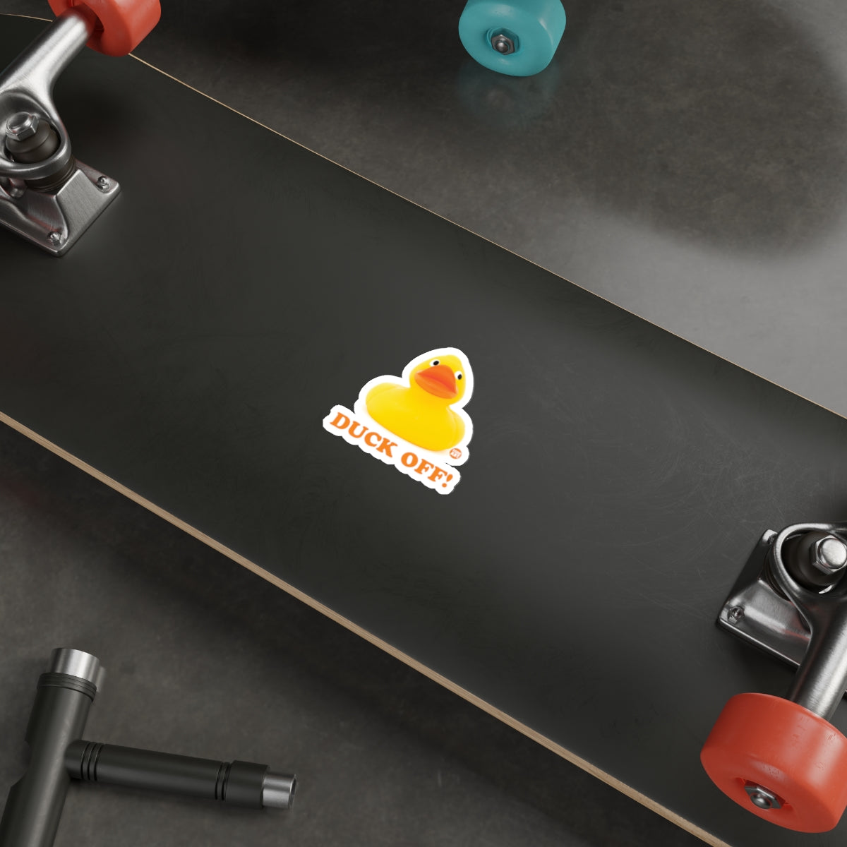 Duck Off Rubber Duck Sticker Skateboard Product