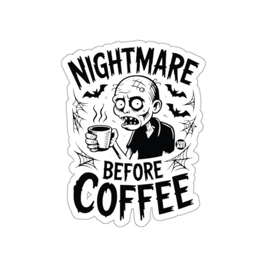 Nightmare Before Coffee Zombie Sticker fun accessory