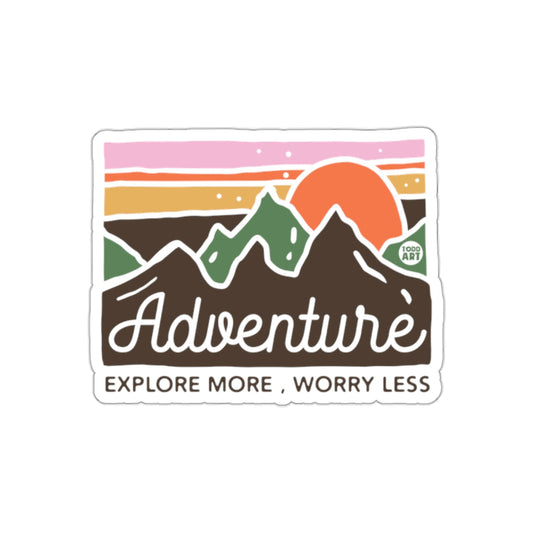 Todd Art Adventure Explore More Worry Less Rectangular sticker