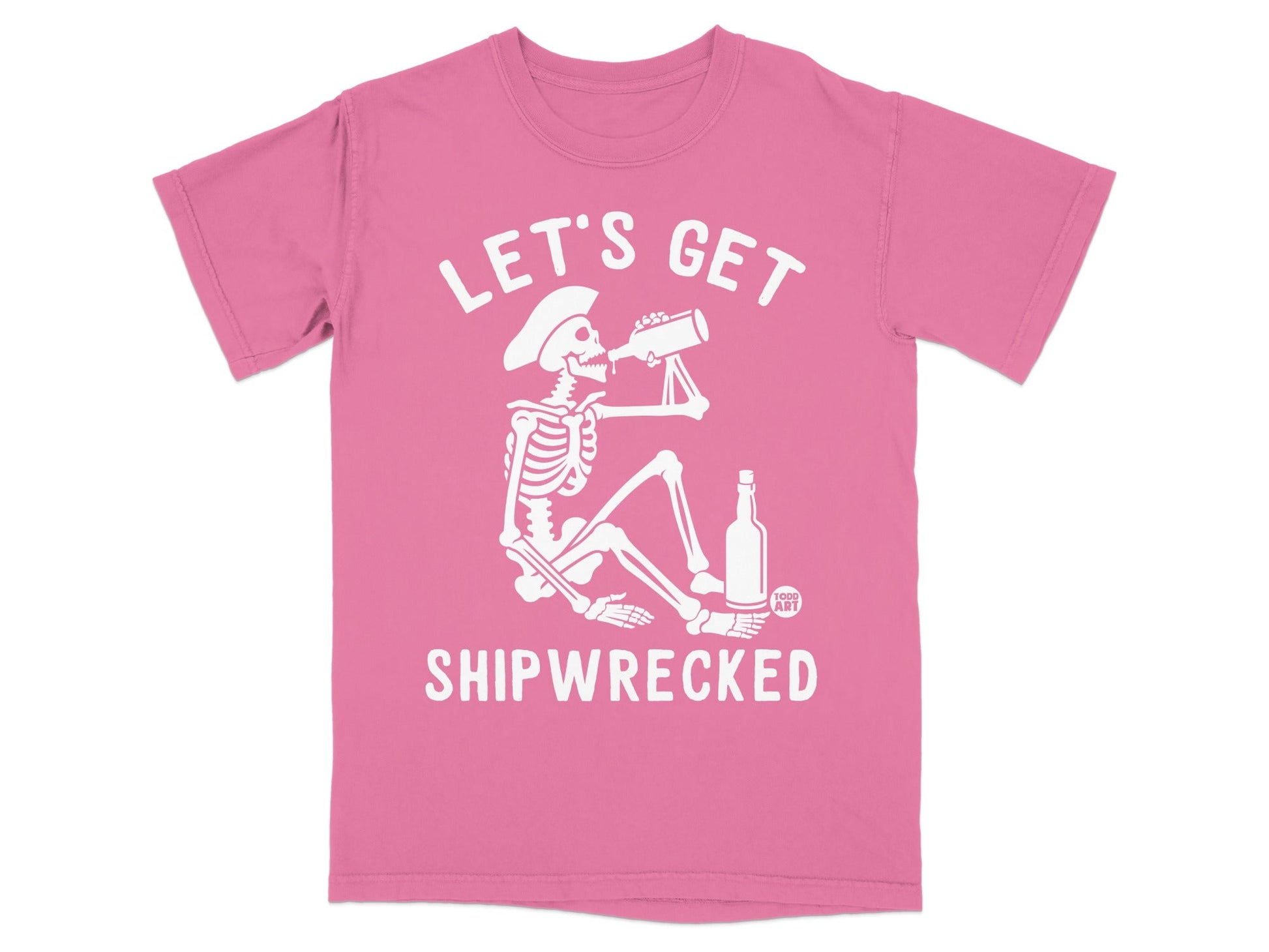 Let's Get Shipwrecked Skeleton Drinking T-Shirt
