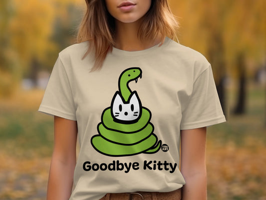 Goodbye Kitty Cute Snake Graphic T-shirt