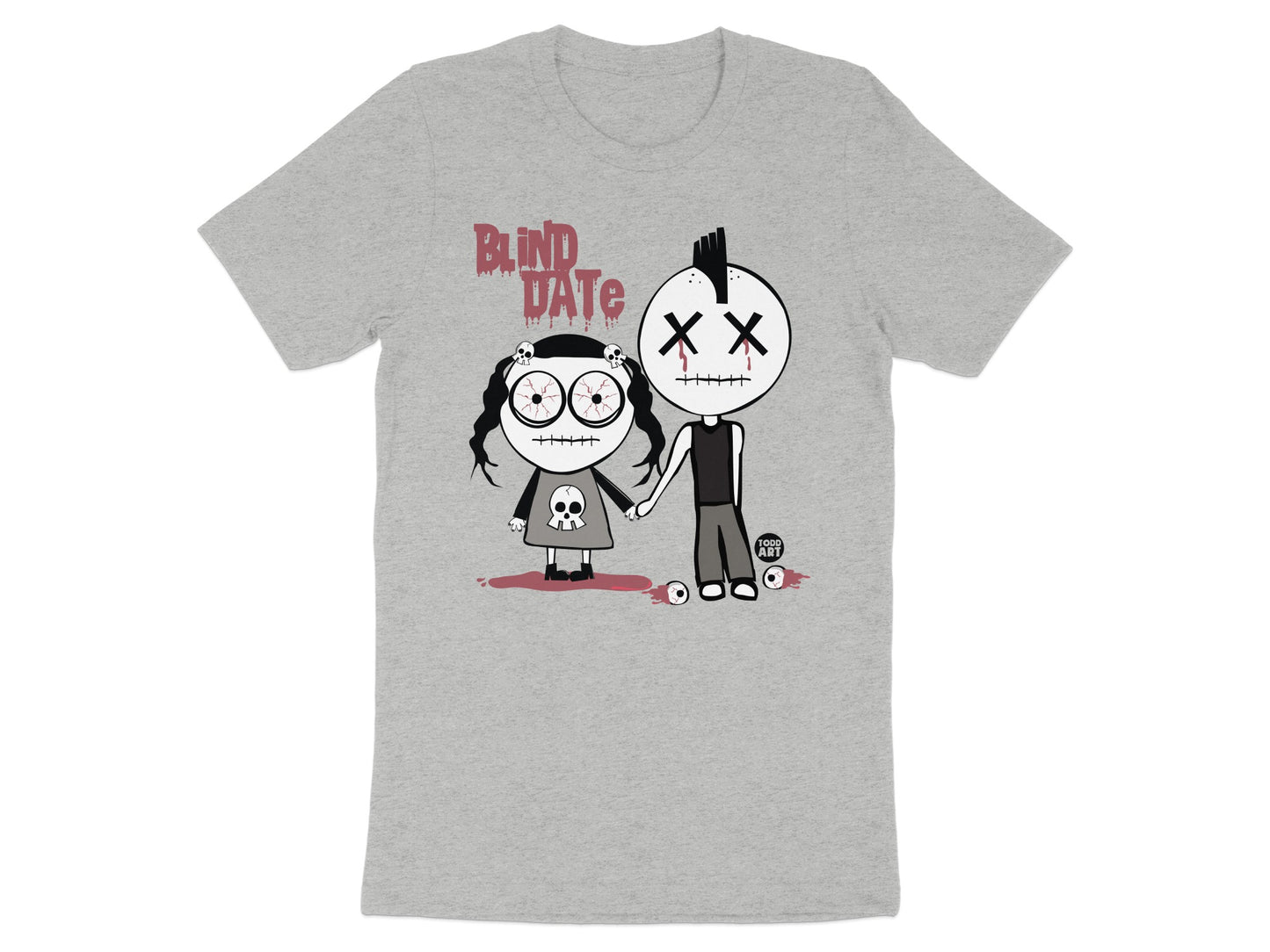 Blind Date Hand Holding Characters Graphic Shirt