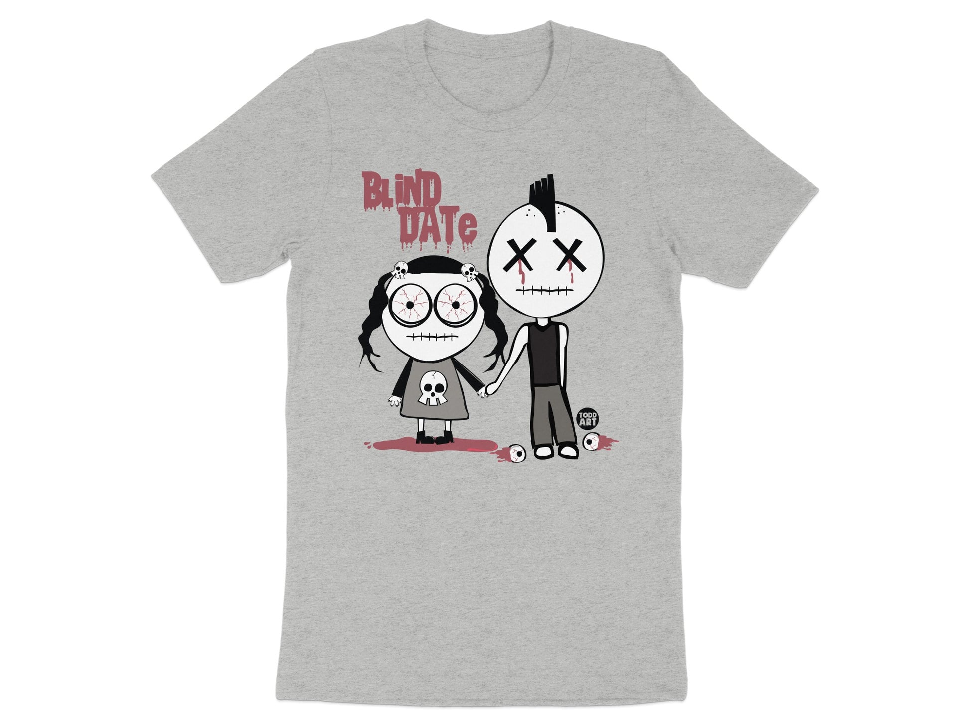 Blind Date Hand Holding Characters Graphic Shirt