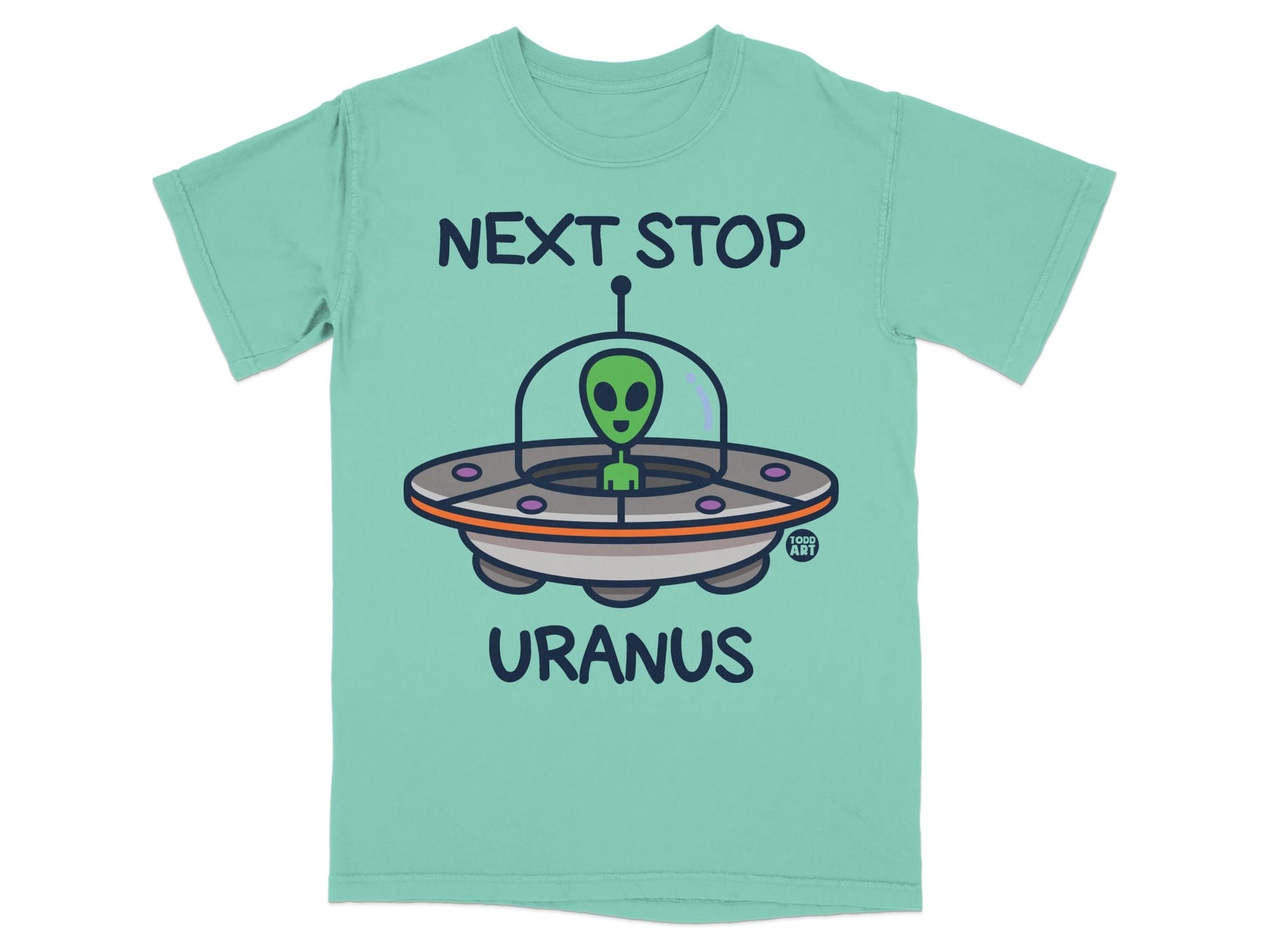 Next Stop Uranus Alien Spaceship T-Shirt