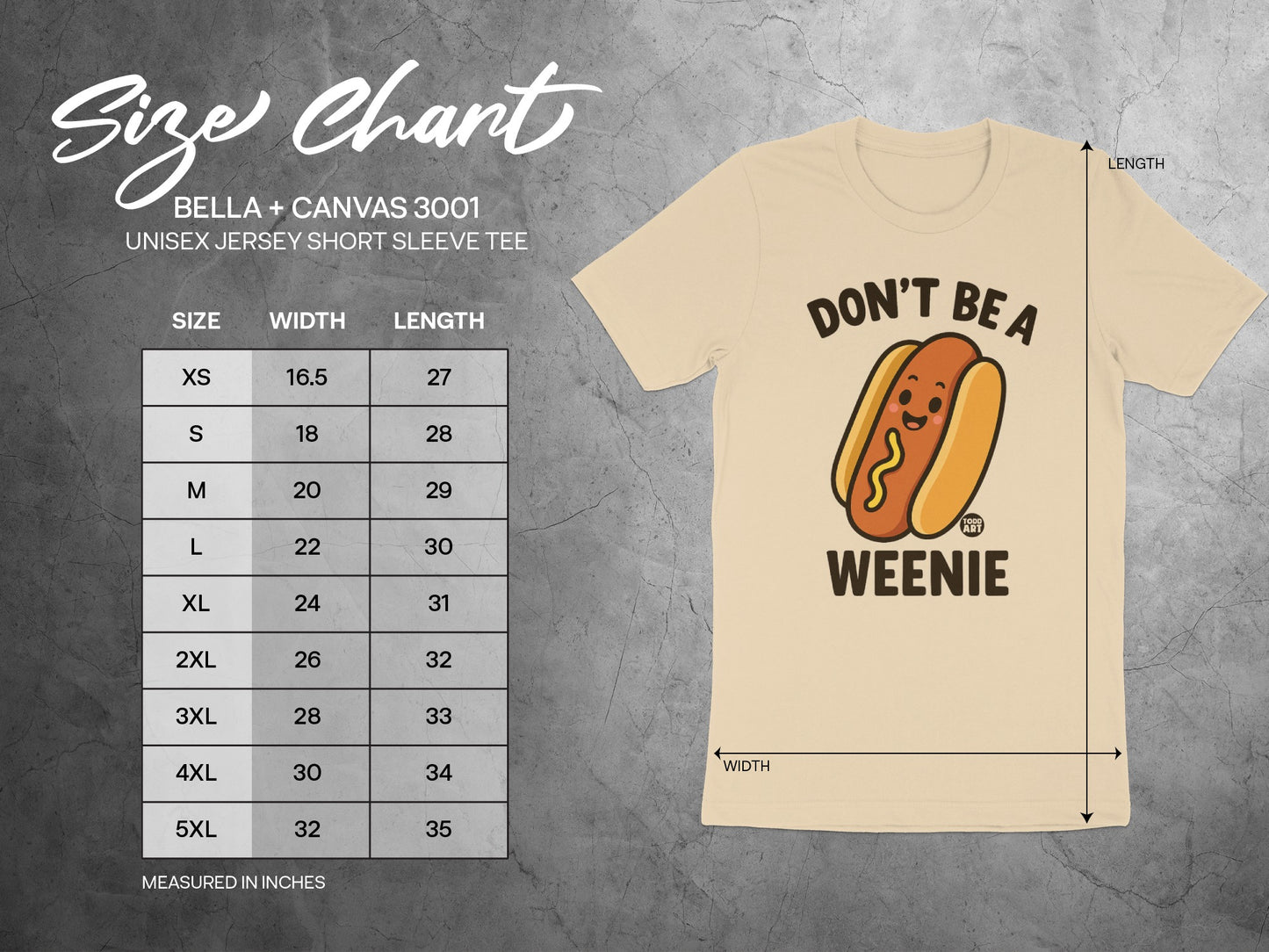 Don't Be A Weenie Unisex Short Sleeve Tee product