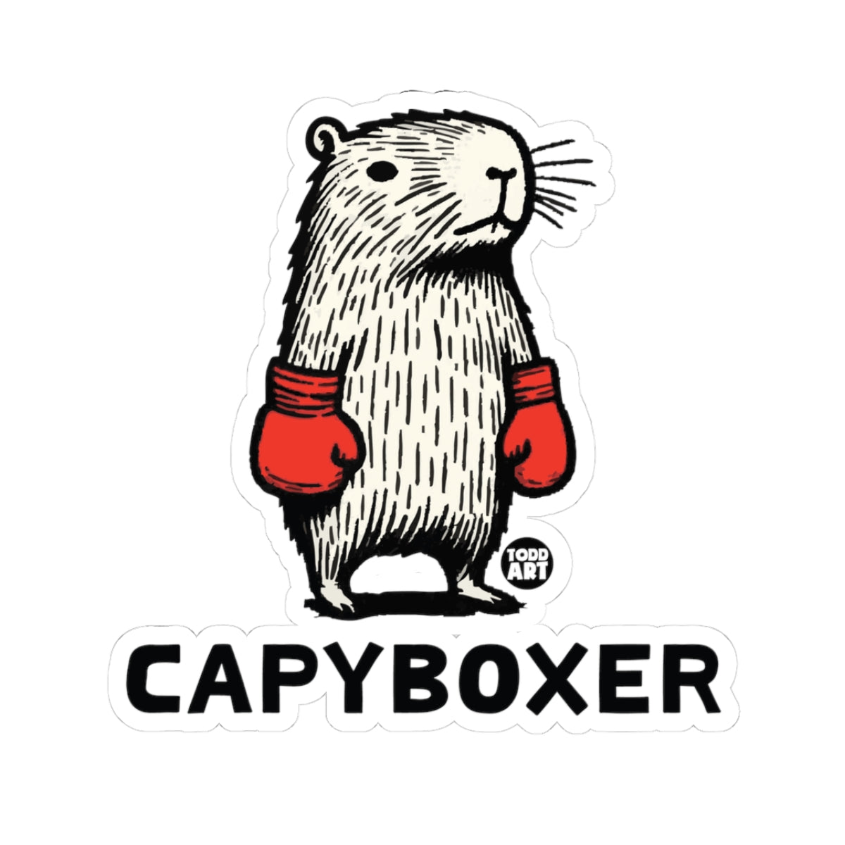 Capyboxer Todd Art Sticker