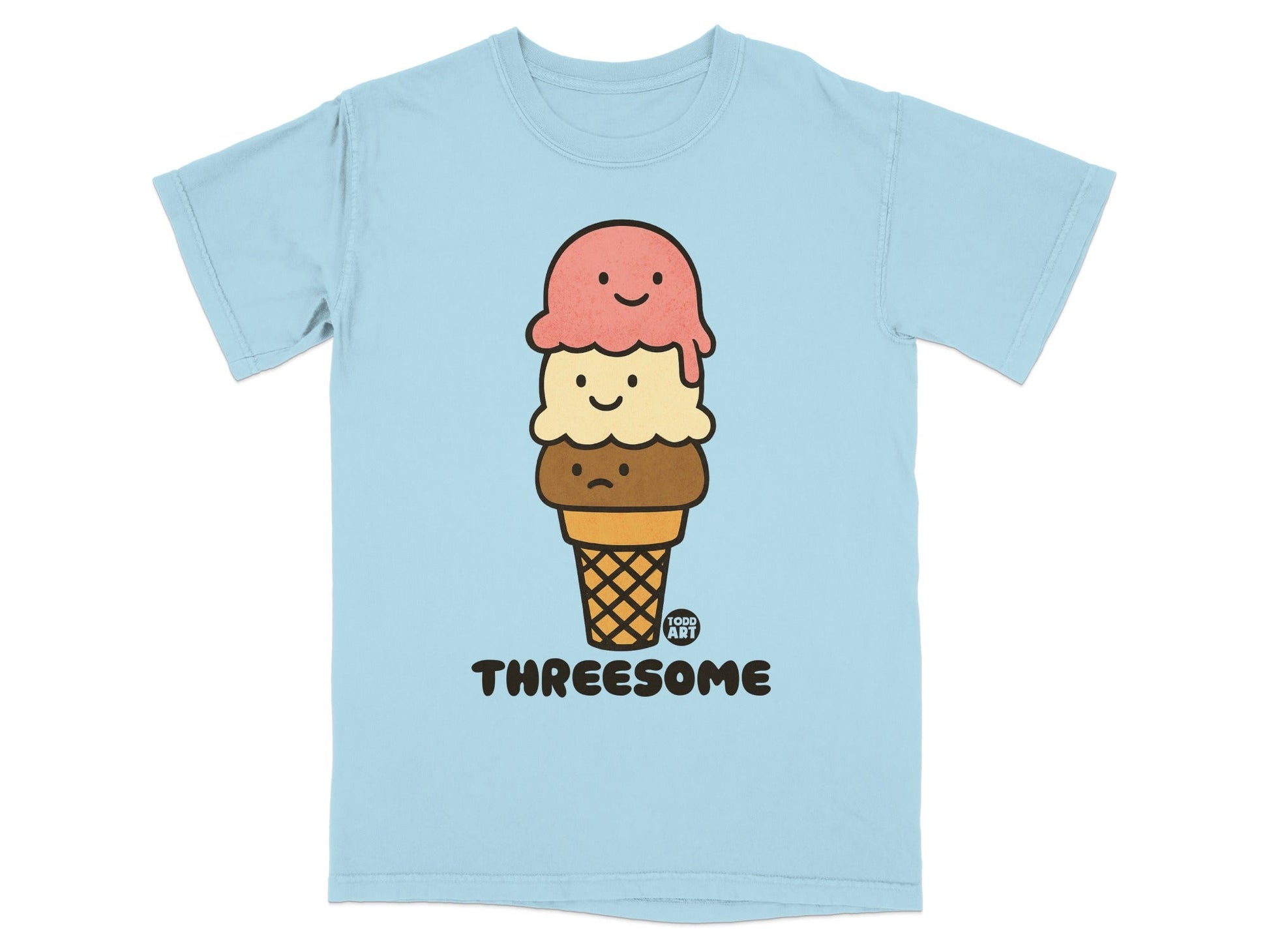 Threesome Ice Cream Design Graphic T-shirt