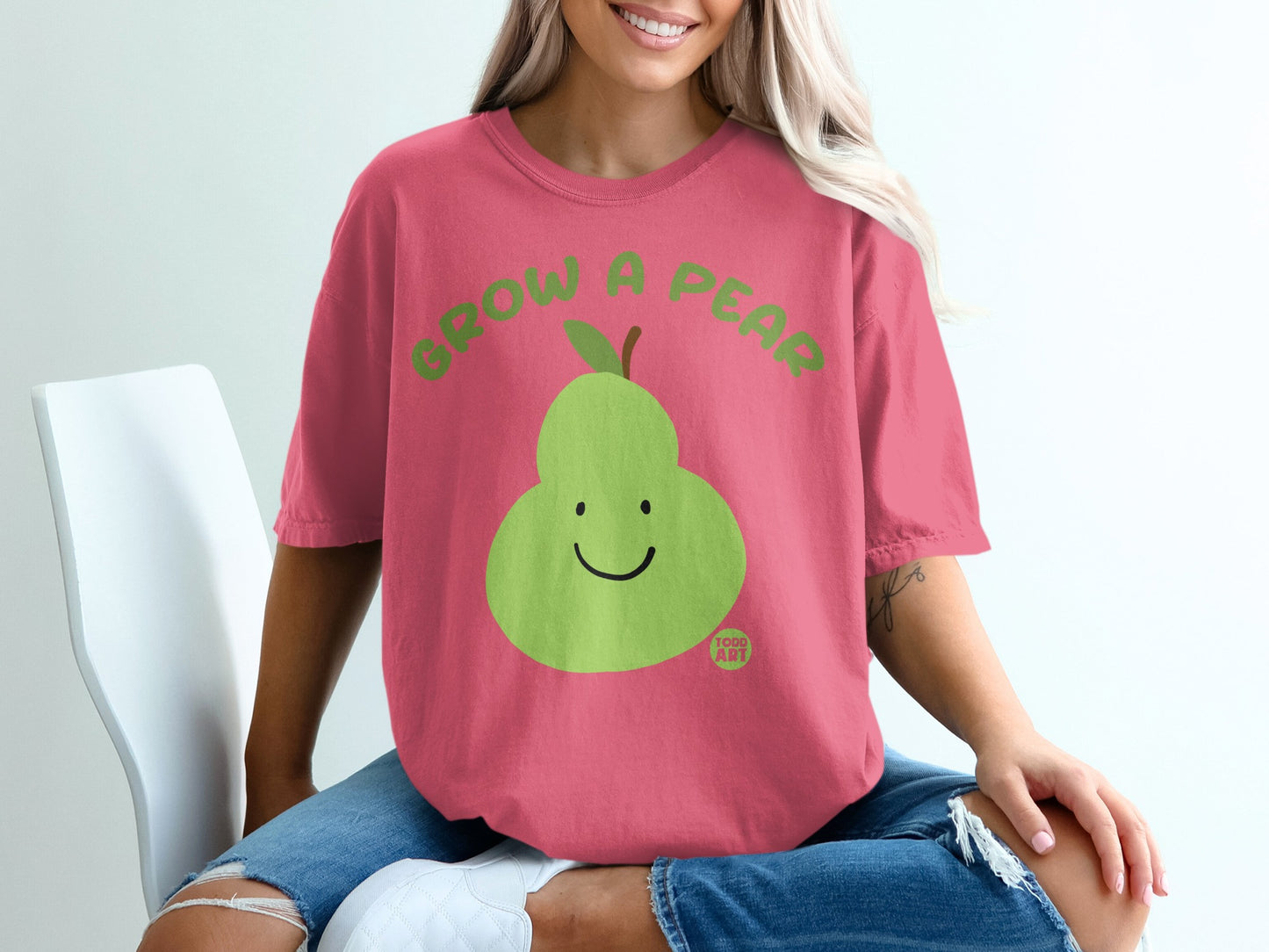 Pink Grow A Pear Smiley Fruit Design product type