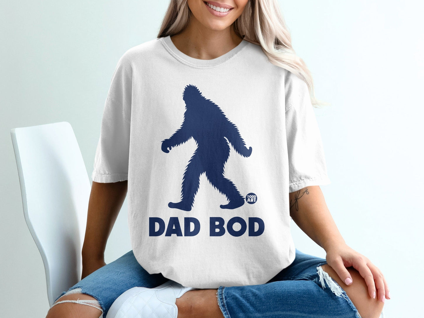 Dad Bod Bigfoot Graphic Print Casual Tee Shirt