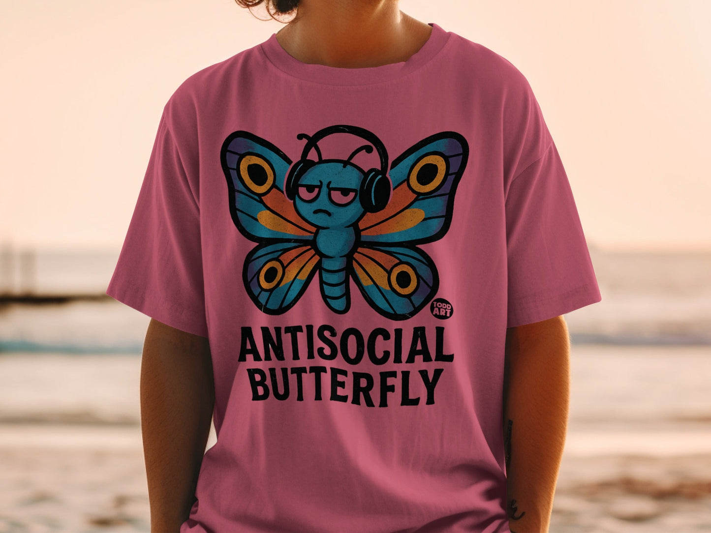 Antisocial Butterfly Todd Art Graphic T-Shirt