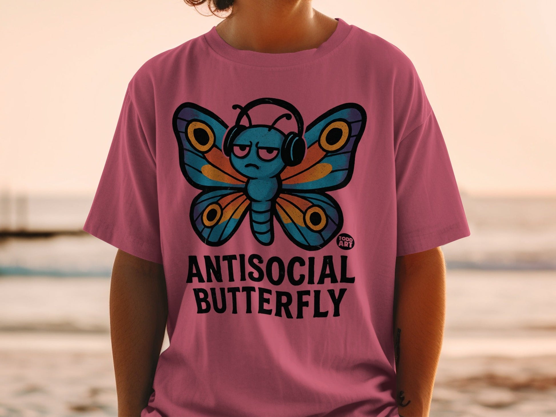 Antisocial Butterfly Todd Art Graphic T-Shirt