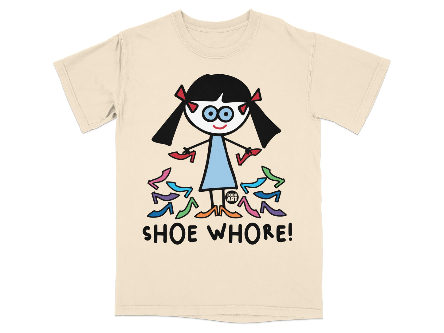 Funny Cartoon Character Shoe Lover Graphic T-Shirt