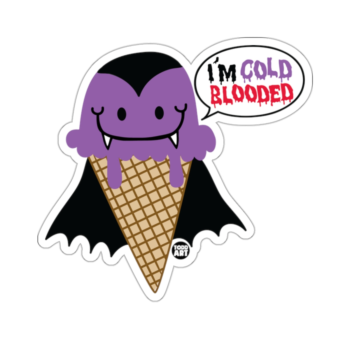 Cute Vampire Ice Cream Cone Cold Blooded Character 