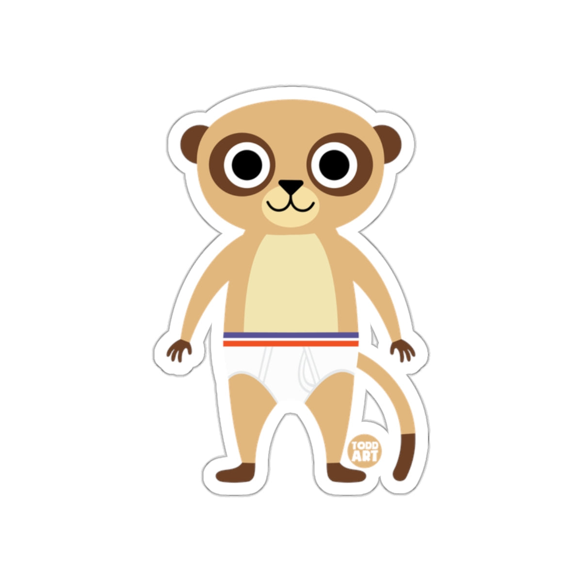 Cute Meerkat Sticker in Underwear Fun Animal Sticker