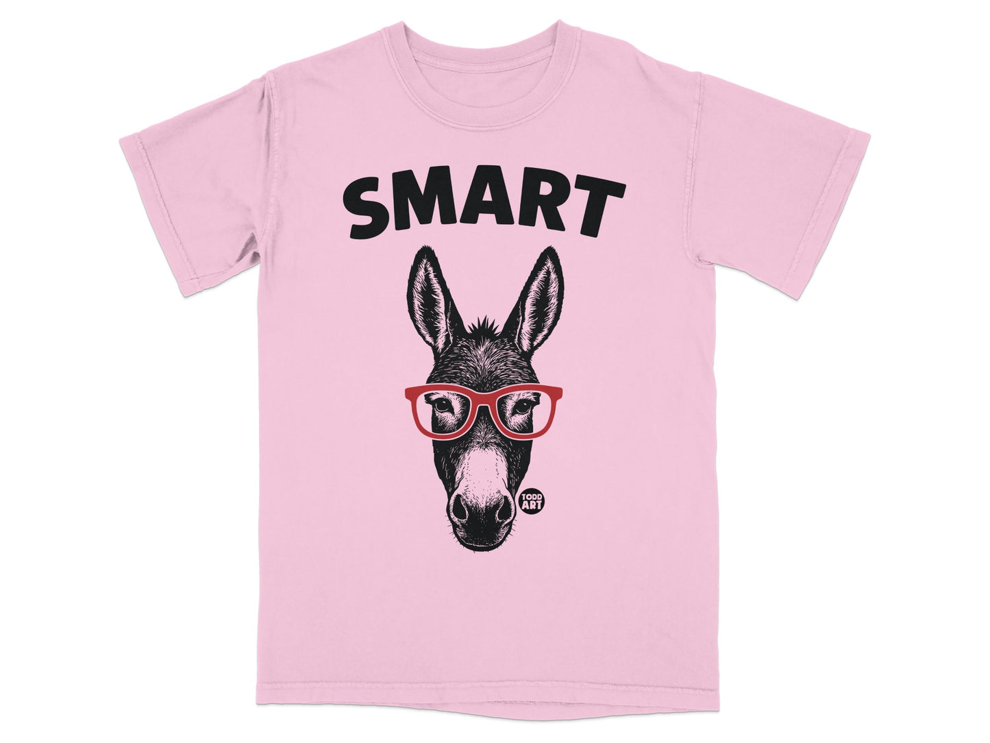 Smart Donkey with Glasses Graphic T-Shirt