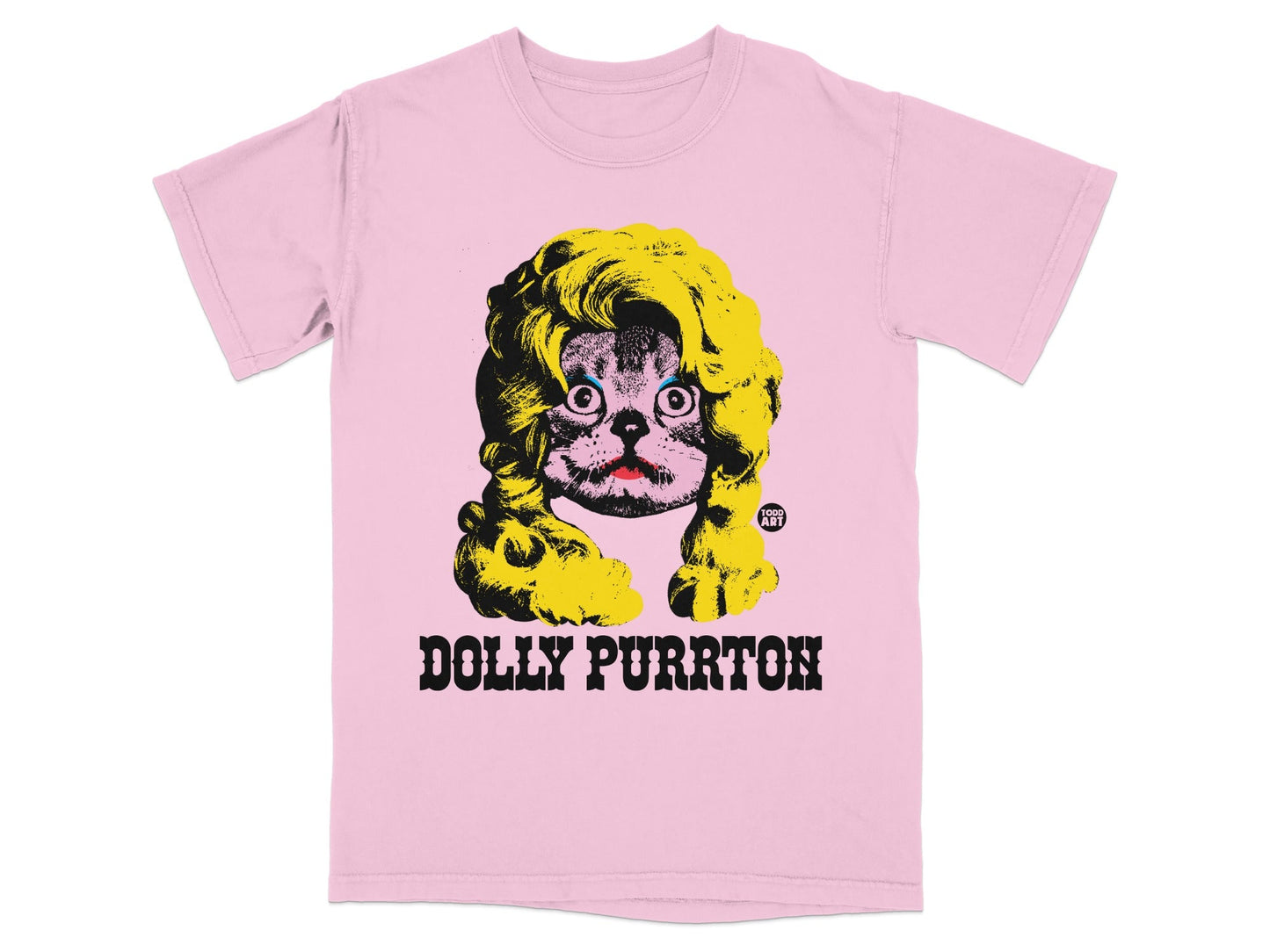 Dolly Purrton Cute Cat Graphic T-shirt Todd Art Design