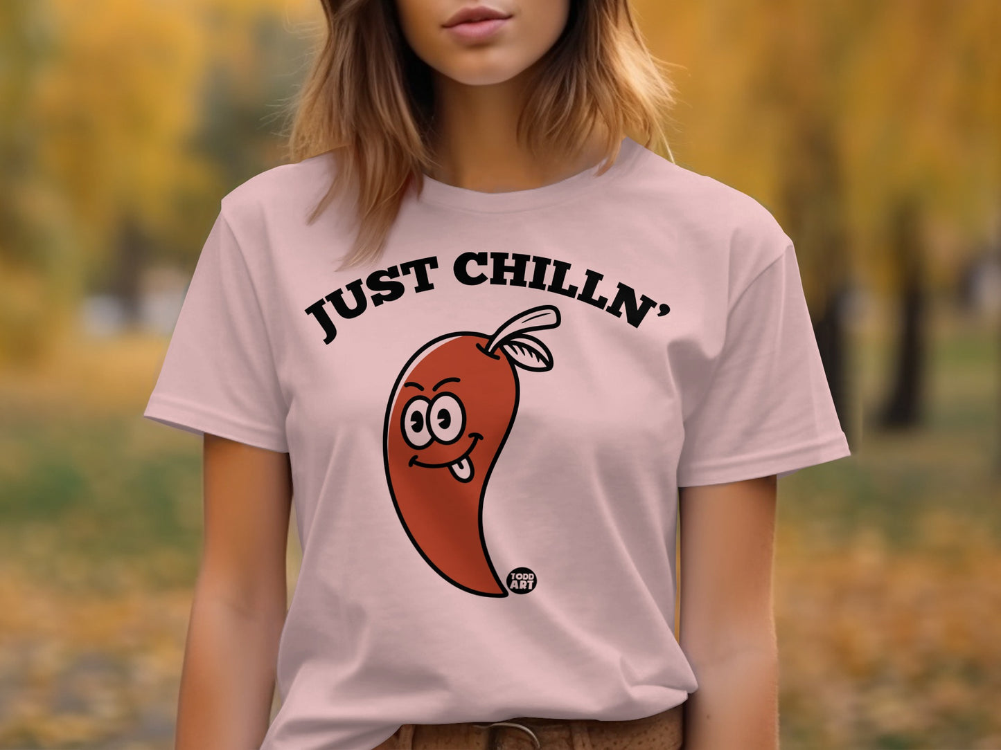 Fun Graphic Tee with Playful Chili Pepper Design
