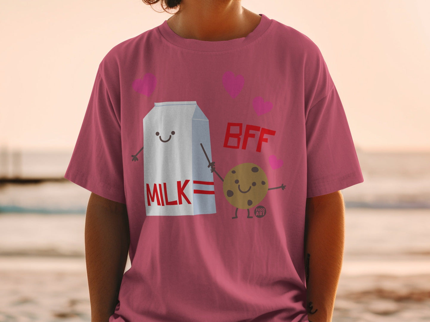 Cute Milk and Cookie BFF Friendship T-shirt for Kids