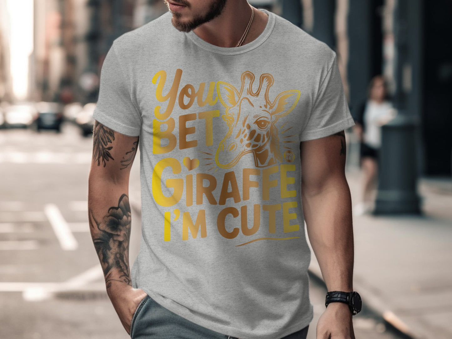 You Bet Giraffe I'm Cute Graphic T-Shirt for Men