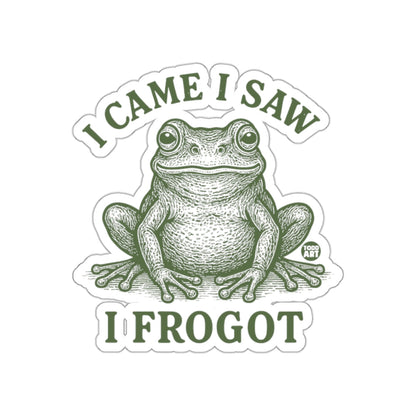 I Came I Saw I Frogot Funny Frog Illustration Sticker
