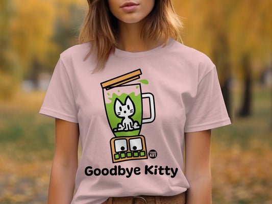 Goodbye Kitty Cute Graphic Pink T-Shirt